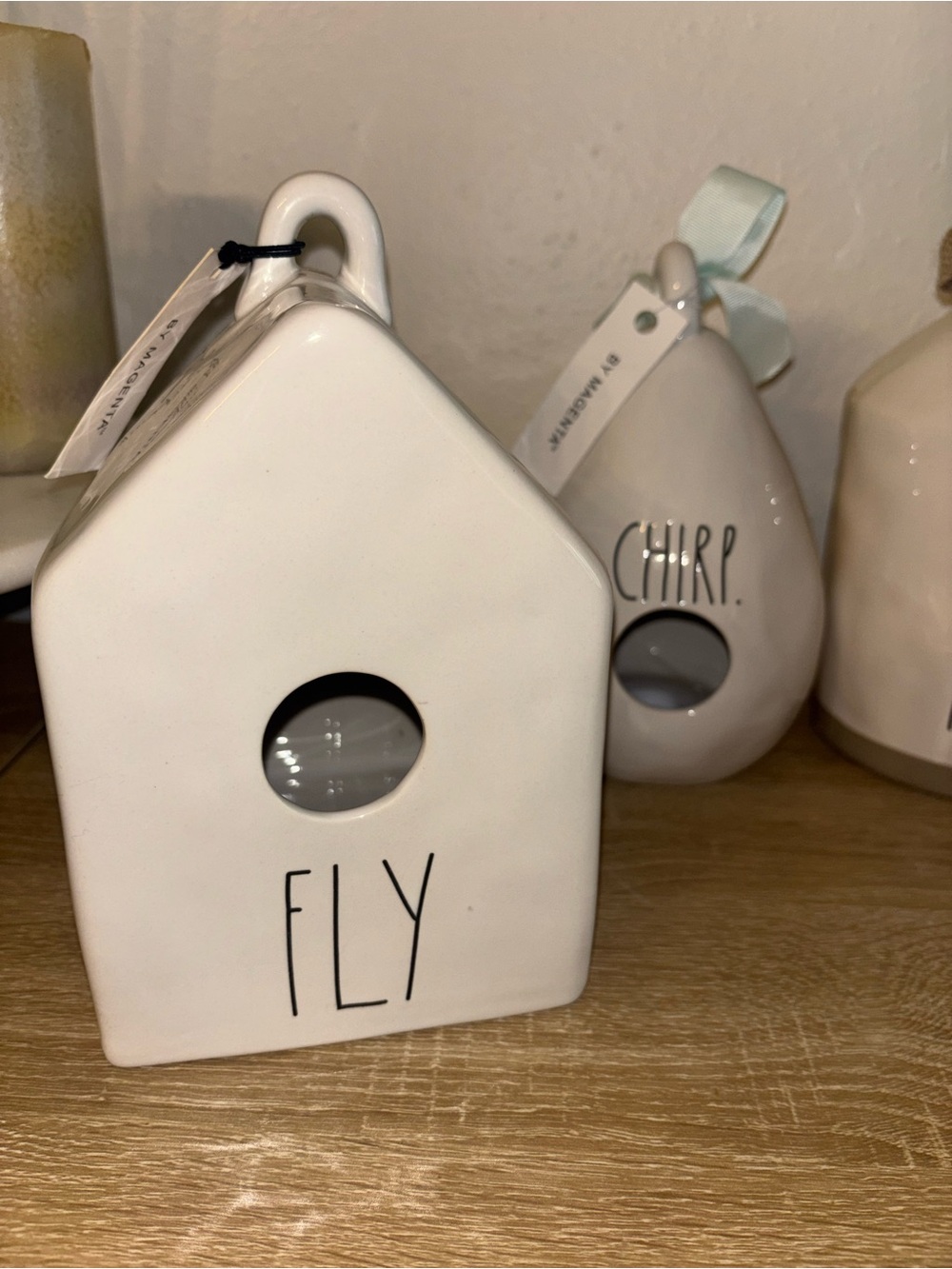 Rae Dunn By Magenta Artisan Collection (FLY, NEST, KNOCK & CHIRP) Birdhouse Lot - Picture 5 of 16